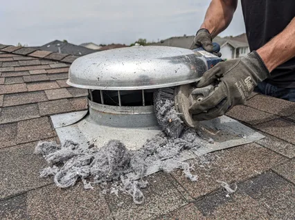Cleaning Dryer Vent On Roof in Seymour