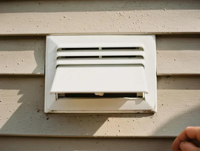 Seymour Dryer Vent Cleaning technician performing professional exhaust vent cleaning at a residential property in Seymour